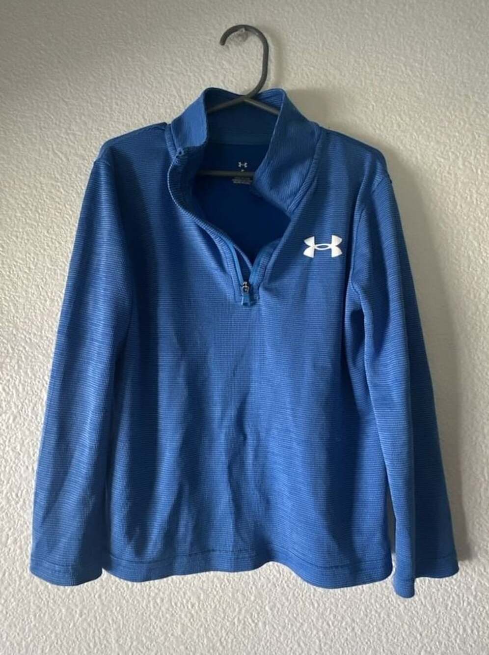 Under Armour 1/2 Zip Pullover Youth Size 5 Blue Striped Fleece